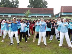 Wakil Bupati Lamsel Hadiri Acara Roadshow Senam Oke Gas dan Layanan Kesehatan Gratis