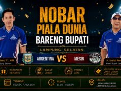 Pemkab Lampung Selatan Siapkan Nobar Pertandingan Sepok Bola Piala Dunia Antara Argentina Melawan Mesir di
