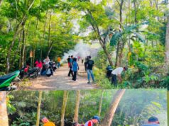 Warga Karta Raya dan Mahasiswa KKN UM Metro Bersatu Rawat Jembatan Wai Lunik Lewat Gotong Royong
